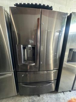 LG 3-Door Refrigerator Black Stainless Steel