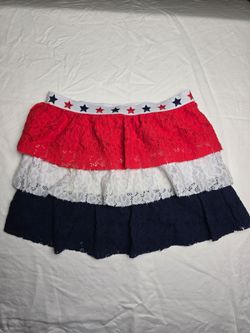 Patriotic Girls Tiered Lace Skirt (7-8)