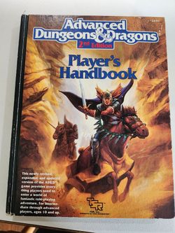 AD&D 2nd Edition Player’s Handbook TSR 2101 1989 Hardcover Dungeons Dragons
