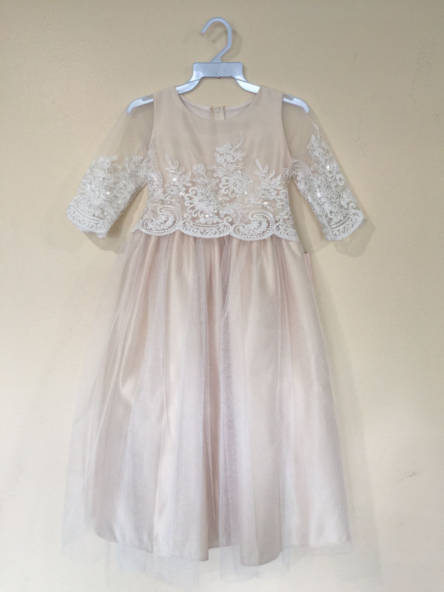 New Champagne Flower Girls Party Dress Size 7