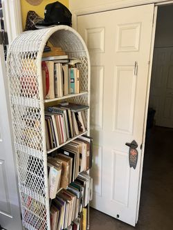 White Rattan Shelf Beautiful!