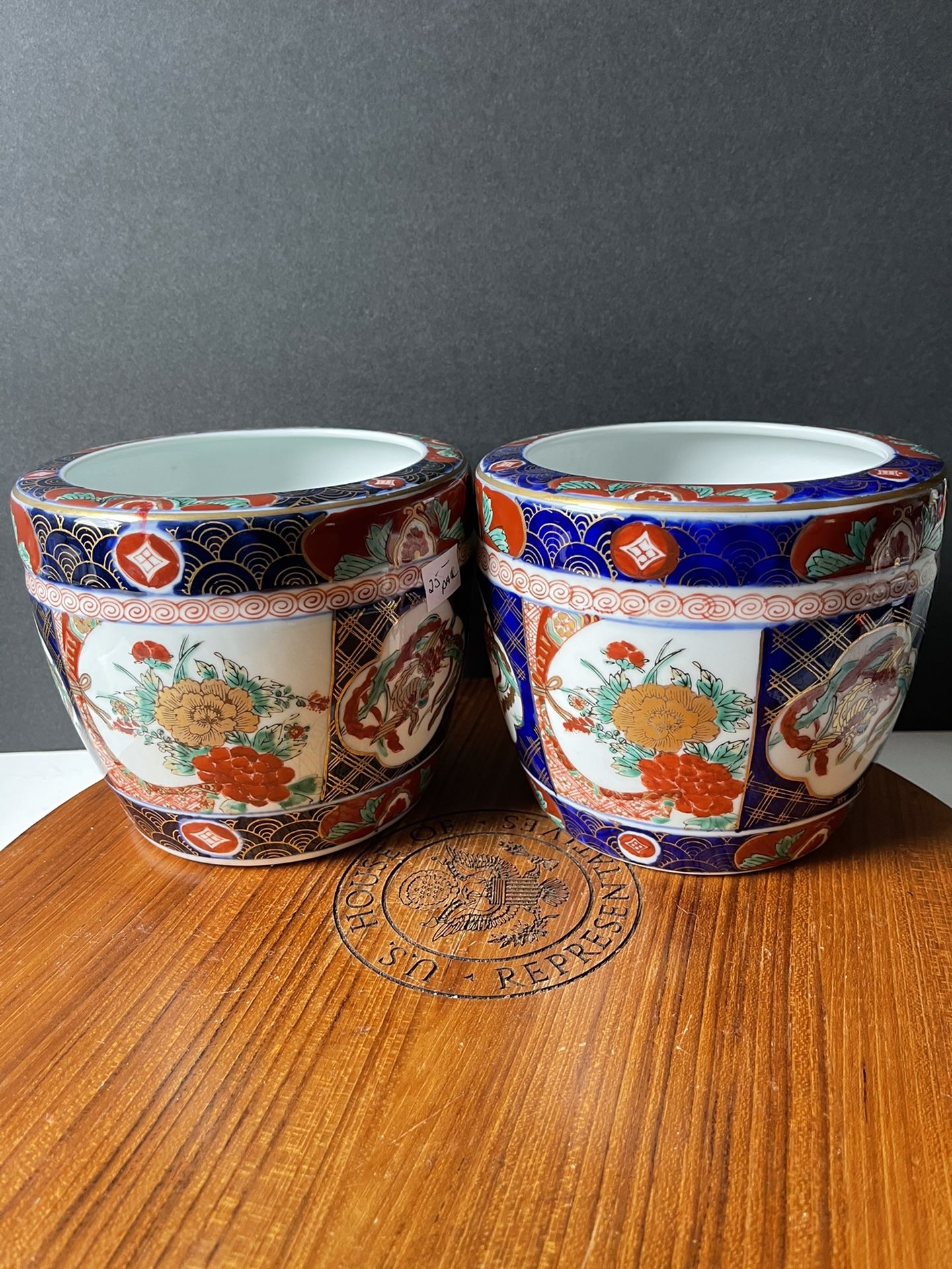 Pair Porcelain Flower Pot