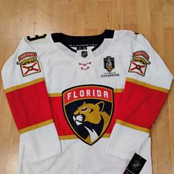 Sam Bennett Florida Panthers White Jersey With Championship Patch 