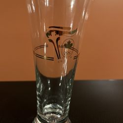 Vintage Collector Item 1988 Olympics Calgary Canada 22k Gold Pilsner Beer Glass About 8” Tall