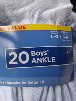 Boys Hanes Socks L