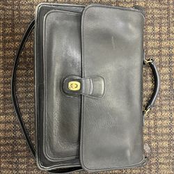 Coach Messenger/laptop Black Leather 