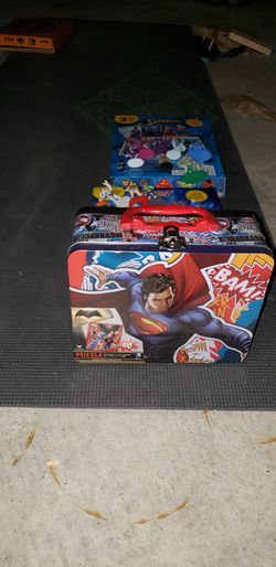 Batman V Superman Metal Lunchbox with Puzzles and My Busy Book and Figures