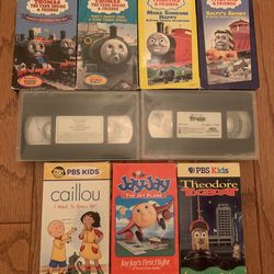 Lot VHS Thomas, Jay Jay, Caillou, Theodore, Trains