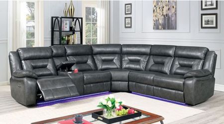 Power Reclining Sectional Sofa with led lights