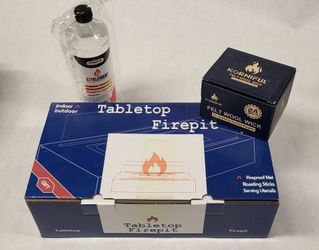 FIREPIT Tabletop S'mores Kit, NEW, Box: 4.5 x 15 x 8" plus fuel & wick