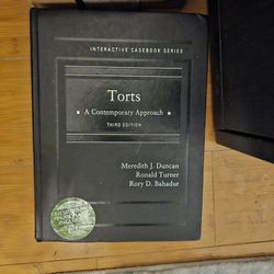 First Year Law Textbook - Torts: A Contemporary Approach