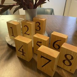 Wood Engraved Table Numbers 