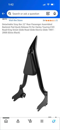 Detachable Sissy Bar 22" Rear Passenger Assembled Backrest Pad Quick Release Fit for Harley Touring CVO Road King Street Glide Road Glide Electra Glid
