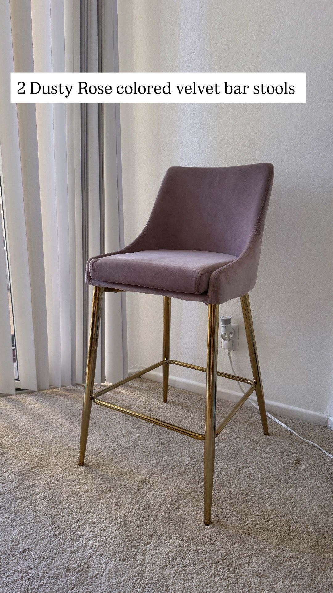 Velvet Bar Stools (sold as a pair)