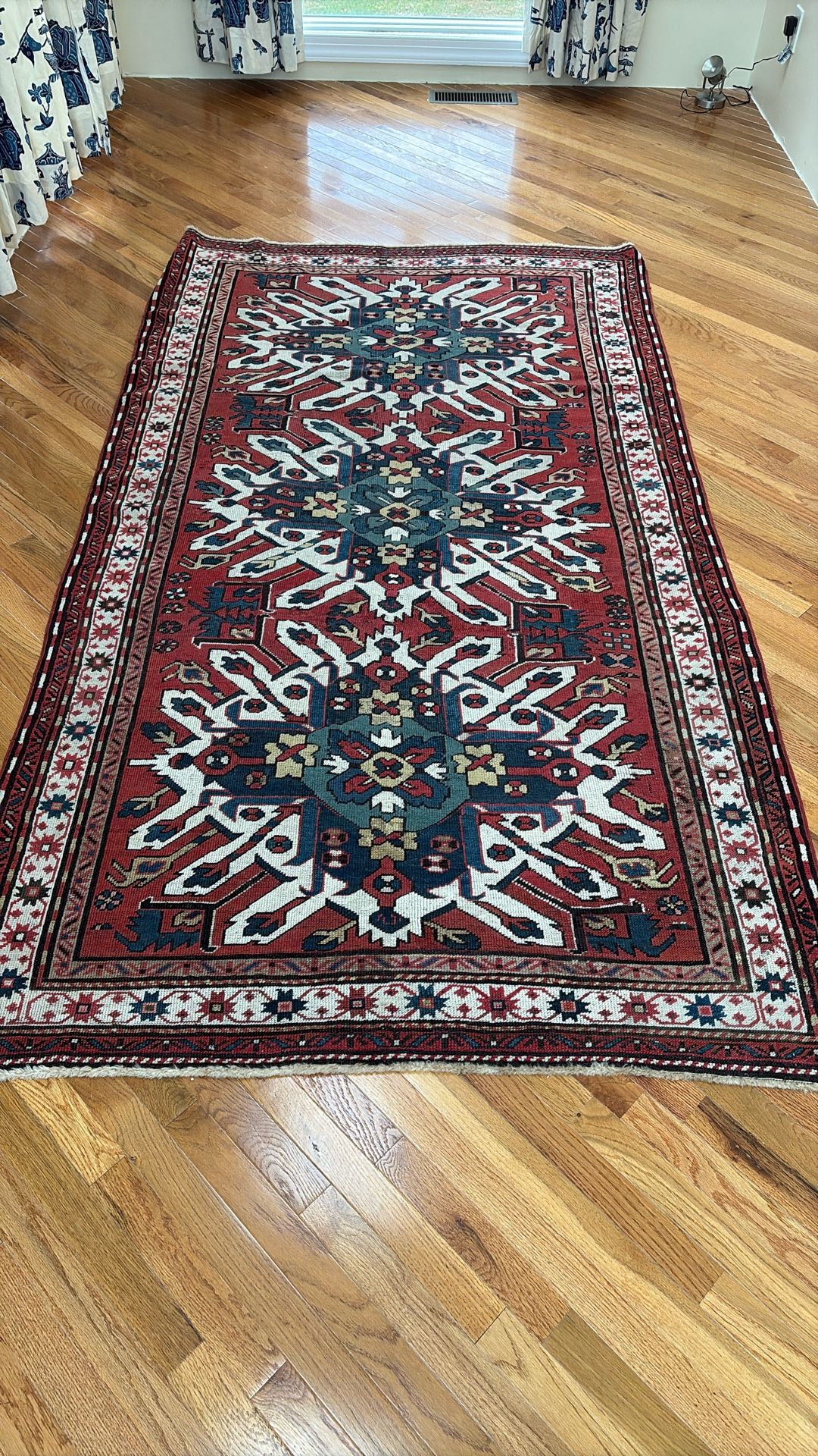 1870 Antique Caucasian Eagle Kazak Rug 5x9