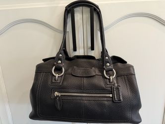 Coach Penelope Black Pebbled Leather Shoulder Tote F14686