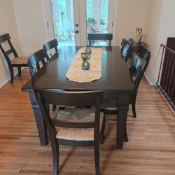 Pottery Barn Espresso Color Dining Set With 8 Chairs