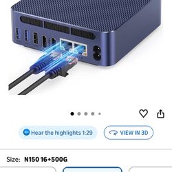 Beelink EQ14 Mini PC, Intel Twin Lake N150(Up to 3.6GHz) 16GB DDR4 500GB NVMe SSD, 2.5G Dual LAN Mini Computer Supports USB3.2, 4K@60Hz Dual HDMI Disp
