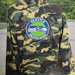 Embroidery camouflage Seahawk hoodie custom