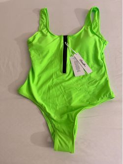Neon Lime Green One-Piece Swimsuit
