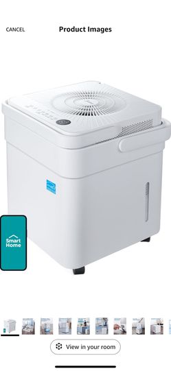 Midea Cube 20 Pint Dehumidifier for Basement and Rooms at Home for up to 1,500 Sq. Ft., Smart Control, Works with Alexa (White), Drain Hose Included, 