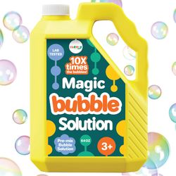64 oz Iridescent Bubble Solution Refill Non-Toxic Pre-Mix for Kids No Mixing Bubble Machine Giant Bubbles Bulk