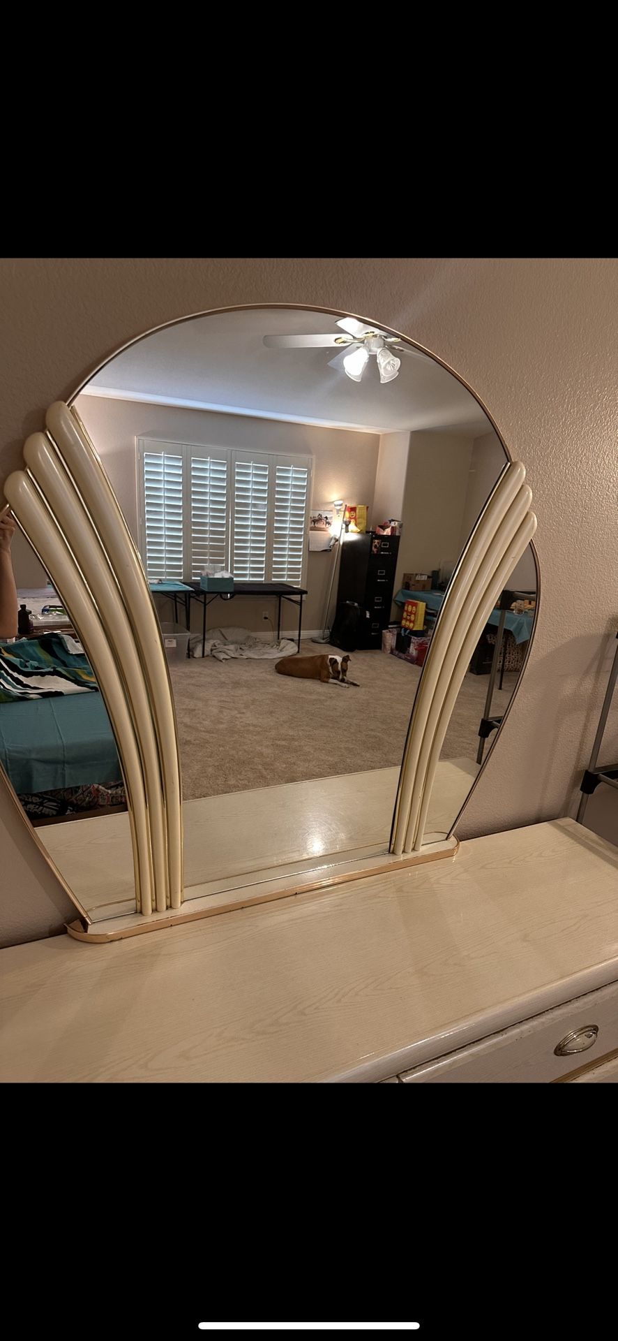 White Seashell Mirror - Top Of Dresser Mirror 