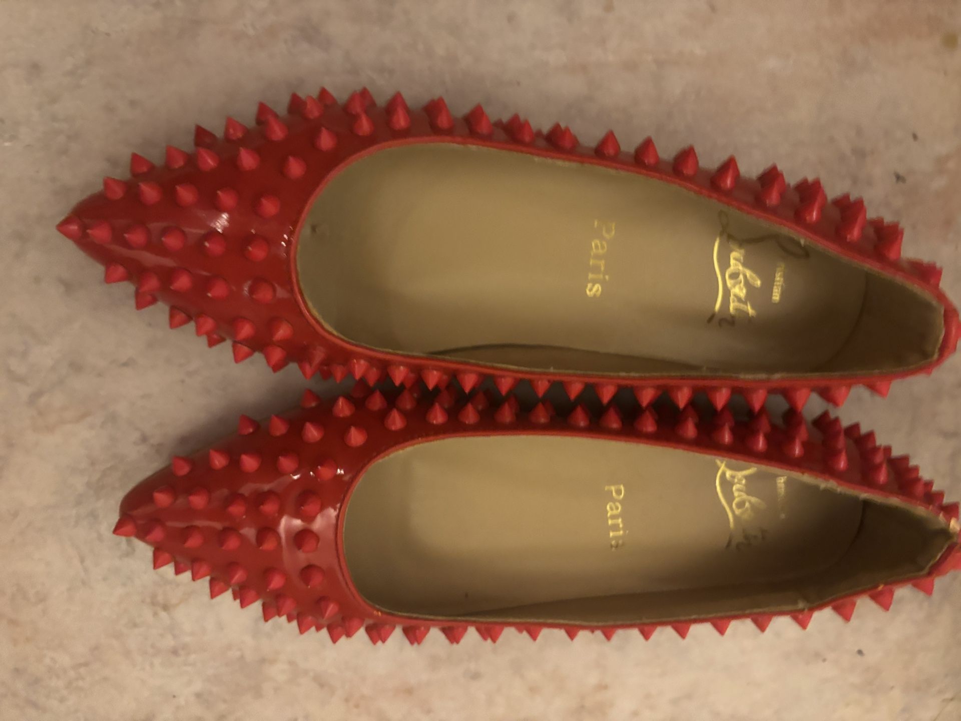 Christian Louboutin Pigalle Spikes Ballet Flats studded shoes loafers mules