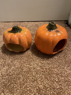 Pumpkin 🎃 Ceramic Candle Holders Both $20