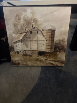 Rustic Barn and Silo Canvas Wall Art