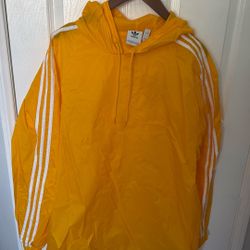 Yellow Adidas Rain Jacket Pull Over Size L