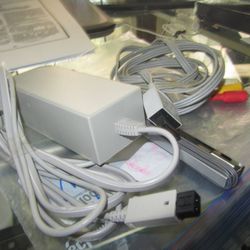 3 in 1 Wii AC Power Adapter + Composite Audio Video Cable Data Cables