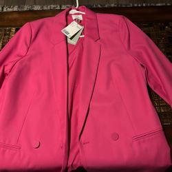 PINK SINGLE-BREASTED BLAZER Sz Small