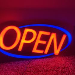 VPC Image Solutions LED Open Sign, Red and Blue