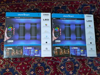 2 Boxes (4 Lights Total) Atomi Smart WiFi LED Wall Sconces - Brand New / Open Box