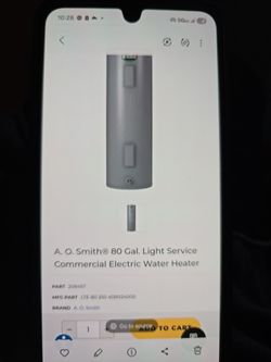 A.O Smith 80 Gal. Light Service commercial electric water heater