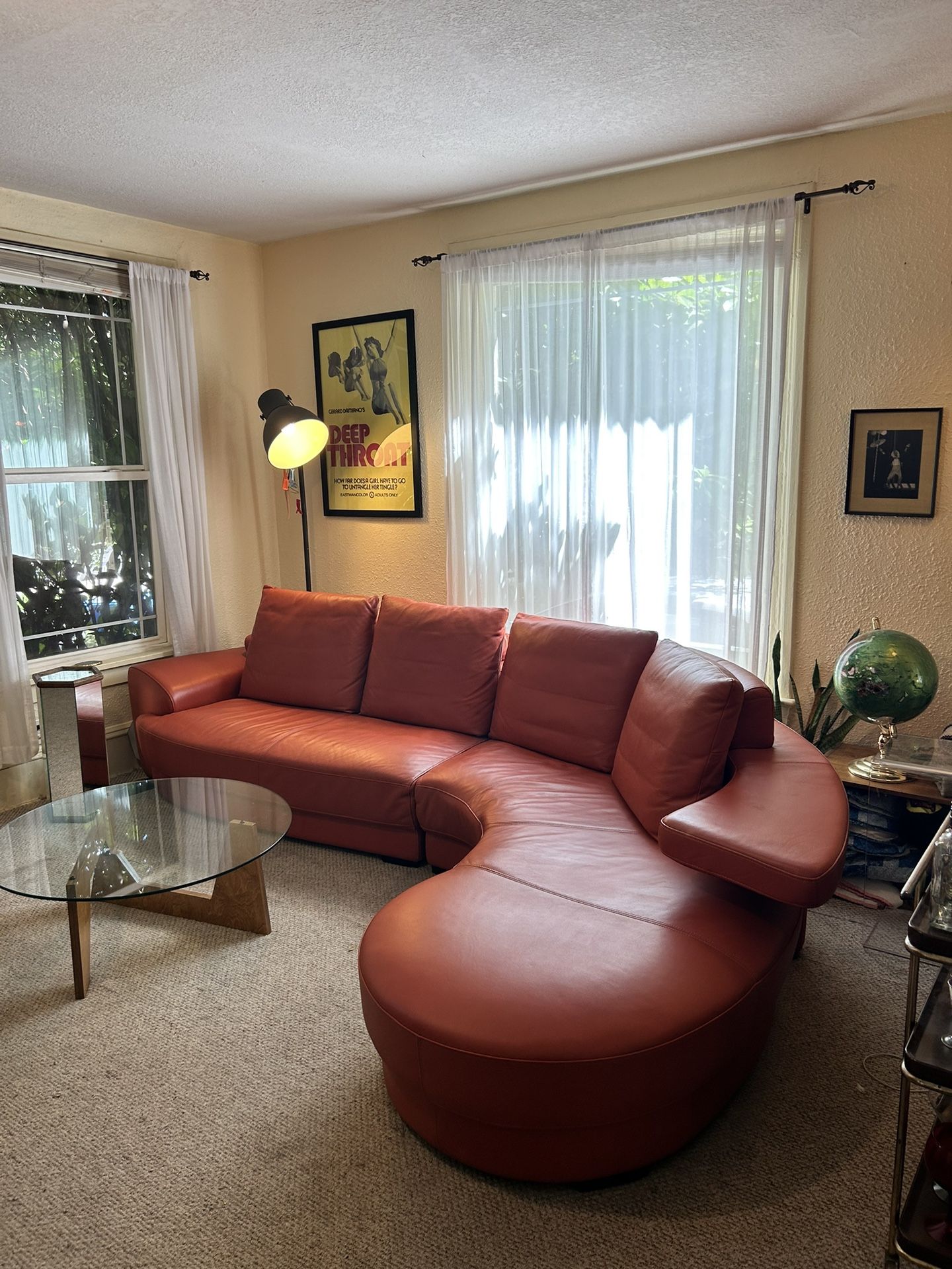 scan design red leather curved sectional for Sale in Seattle, WA OfferUp