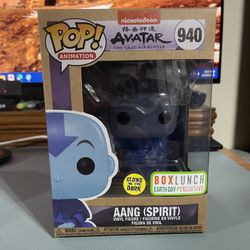 Funko Pop Animation Nickelodeon Avatar The Last Airbender #940 Aang (Spirit) Glows In The Dark Boxlunch Earth Day Exclusive