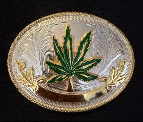 Western Belt Buckle Large American Cowboy 420 Leaf