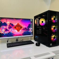 NEW OMEN 8th Gen Gaming PC 12 Core I7K @3,7GHz. GTX 1070  8G. 256G M2. 2T HDD, 16 RAM. USB3.2, WIFI. Bluetooth. C PORT. 700W  PSU, 24” Monit. Win11Pro