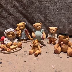 Vintage cherished teddies teddy bear figurine collection set of 6