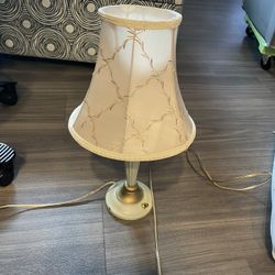 Shabby Chic Lamp - Light Baby Green And Gold - 19” Tall With 9 Foot Cord