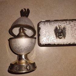 Vintage Evans Enamel Table Lighter And Cigarette Case 