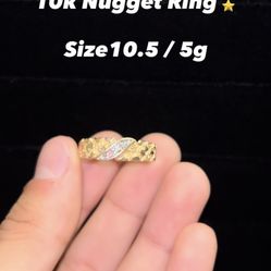 10k Gold Nugget Ring 