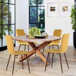 Homy Casa SCARGILL 4PC Yellow Dining Chairs for Kitchen & Dining Room Open Box
