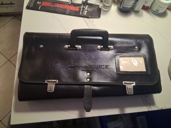 F. DICK Made In Germany Klein Roll Bag Chef Knife Black Leather Butcher Case. 9" height while folded

-19" width while folded.
