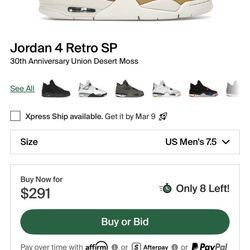 Jordan 4 Union Desert Moss 