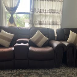 Brown Leather Couches 
