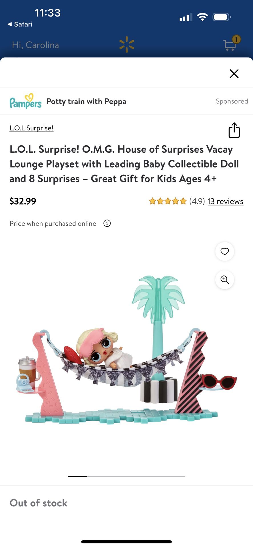 L.O.L. Surprise! O.M.G. House of Surprises Vacay Lounge Playset with  Leading