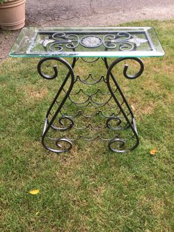 Nice metal and glass wine rack